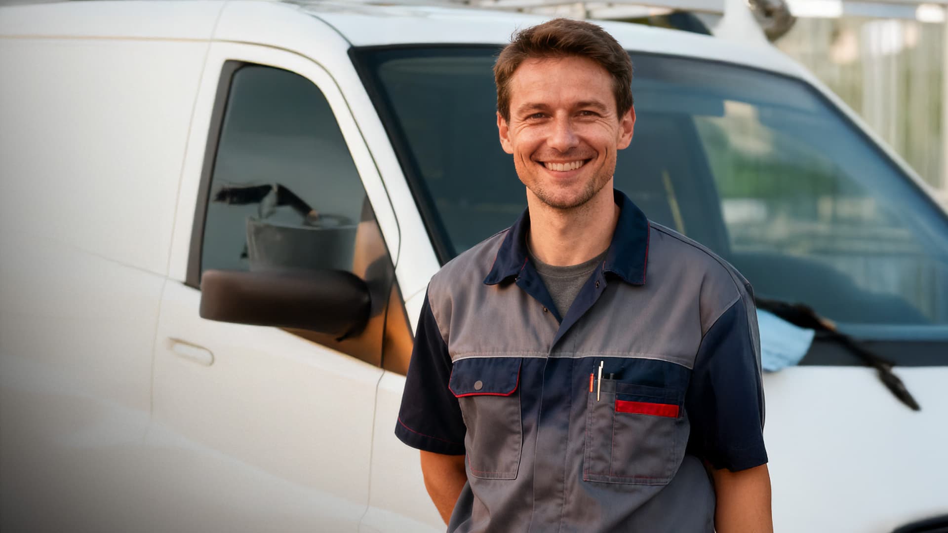 Elektriker arbeitet am Sicherungskasten